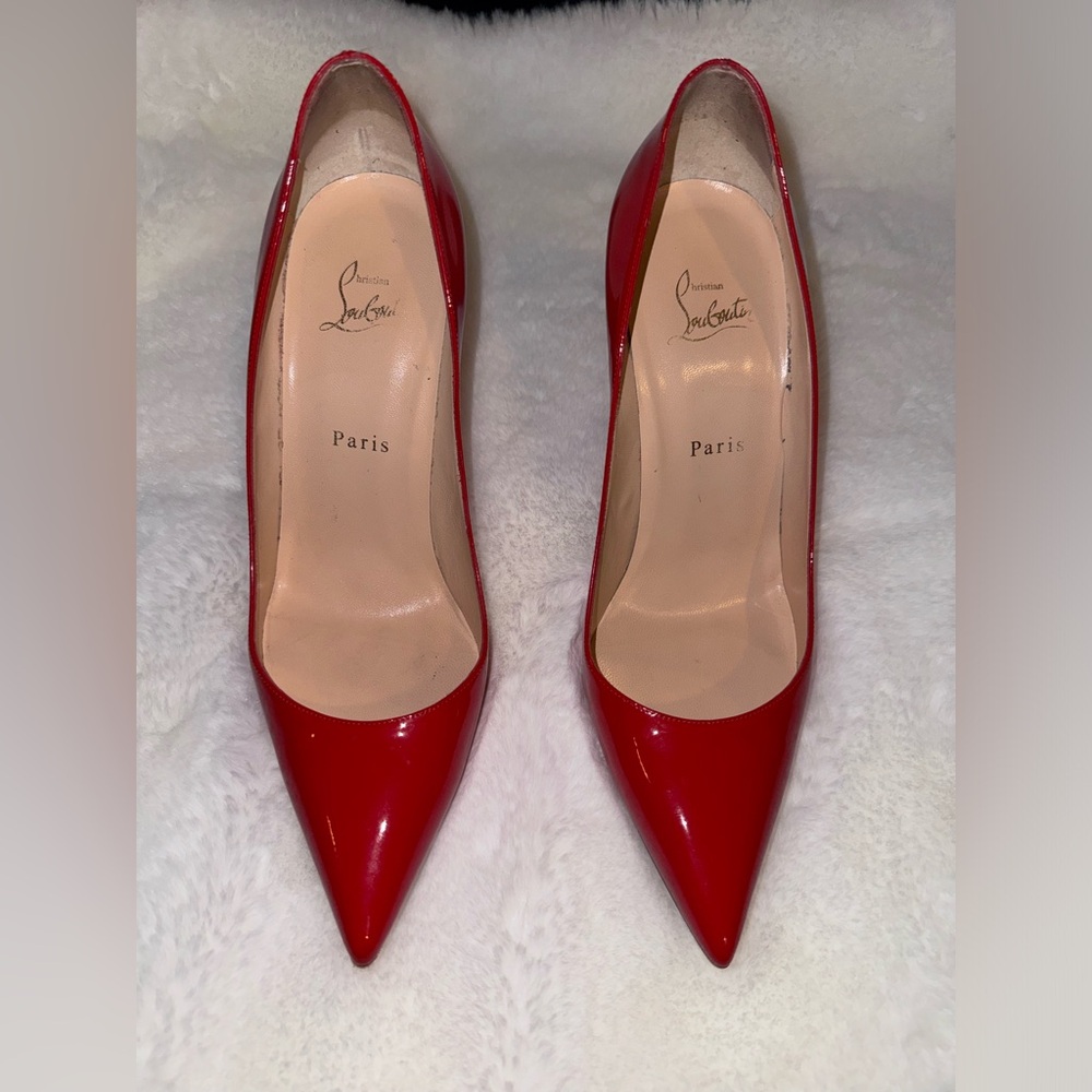 Christian Louboutin Decollete 554 Red Patent Heels